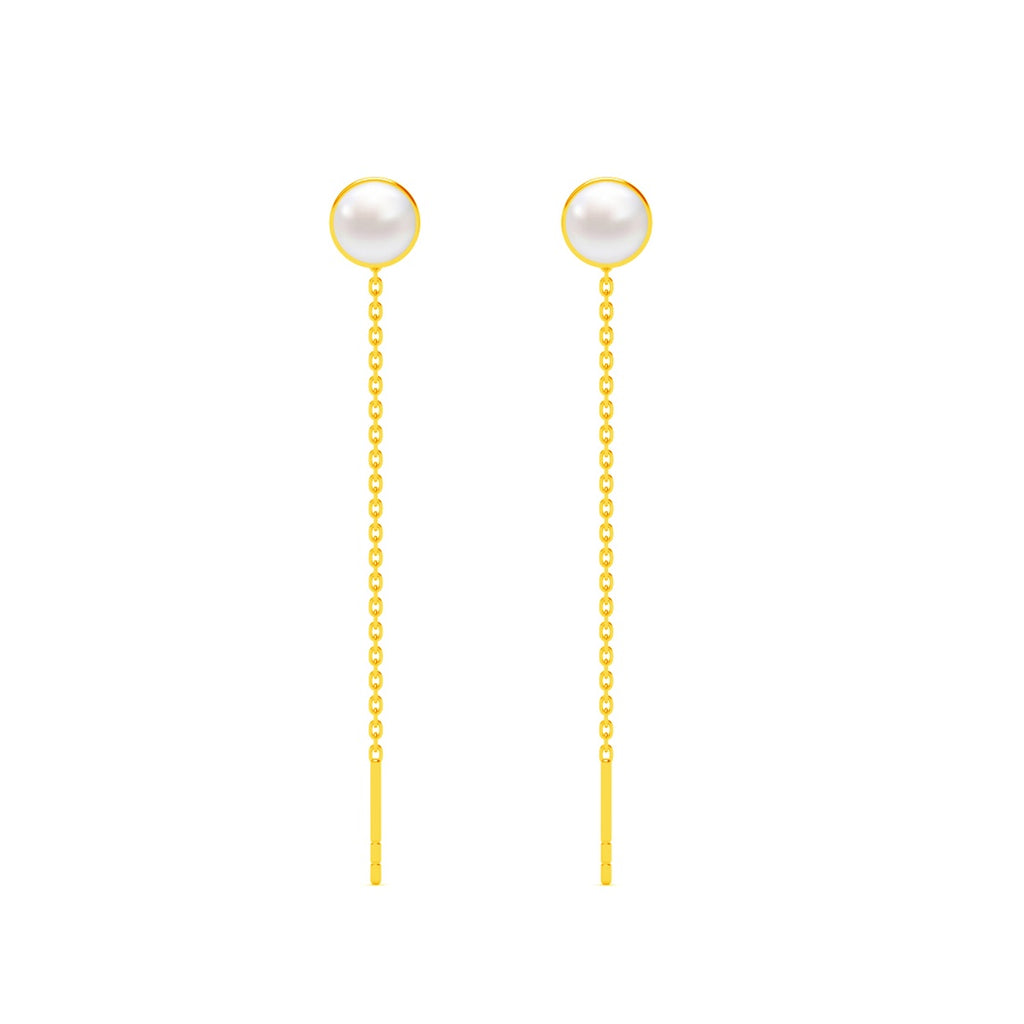 Silver Pearl Sui Dhaga Threader Earrings