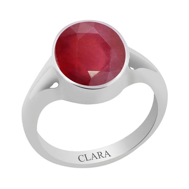 Certified Ruby Premium Manik Zoya Silver Ring 5.5cts or 6.25ratti
