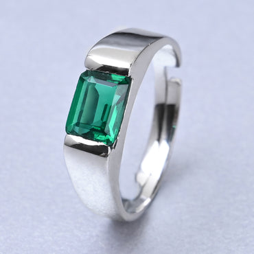CLARA Real 925 Sterling Silver Emerald Band Ring 