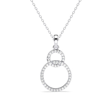 Silver Interlocked Ring Pendant Chain