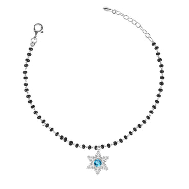 CLARA 925 Sterling Silver Snowflake Hand Mangalsutra Bracelet