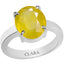 Certified Yellow Sapphire Pukhraj Prongs Silver Ring 6.5cts or 7.25ratti