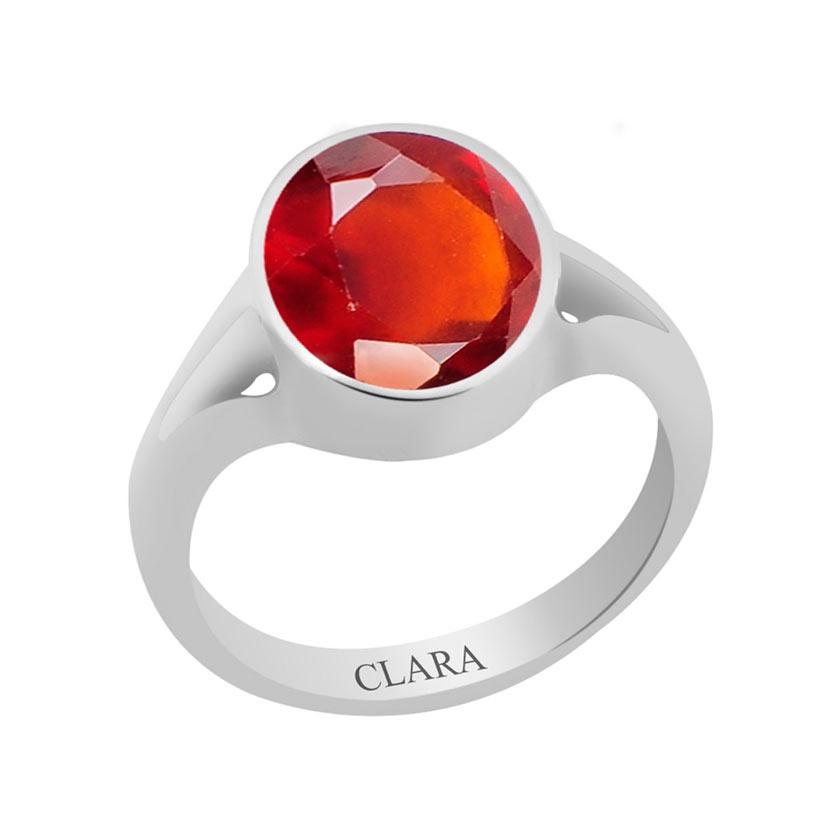 Certified Gomed Hessonite Zoya Silver Ring 5.5cts or 6.25ratti