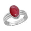 Certified Ruby Manik 7.5cts or 8.25ratti 92.5 Sterling Silver Adjustable Ring