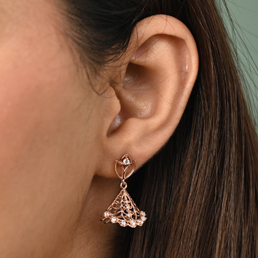 Silver Omya Jhumki Earrings