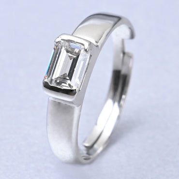 CLARA Real 925 Sterling Silver Octagon Band Ring 