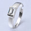 CLARA Real 925 Sterling Silver Octagon Band Ring Size Adjustable, Rhodium Plated, Swiss Zirconia Gift for Men & Boys