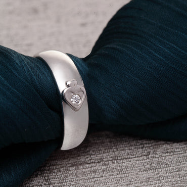 CLARA Pure 925 Sterling Silver Spade Adjustable Ring Gift for Men and Boys