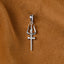 Silver Shiva Trishul Men Pendant Necklace with Chain or without Chain