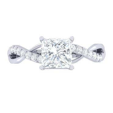Silver Princess Cut Solitaire Ring