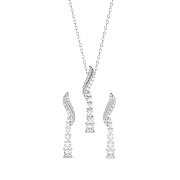 Silver Wave Jewellery Set