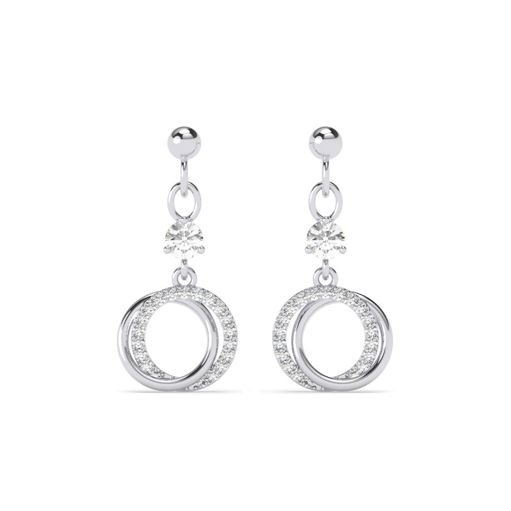 Silver Circle of Joy Dangler Earrings 