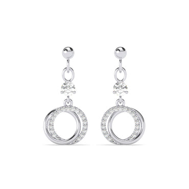 Silver Circle of Joy Dangler Earrings