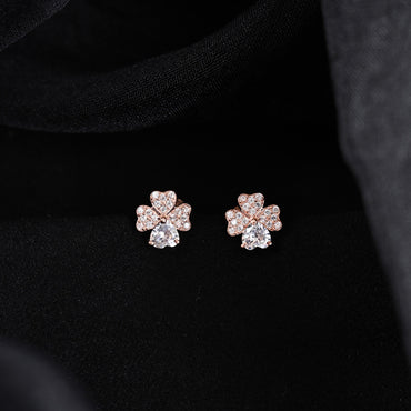 Silver Bunch of Hearts Stud Earrings