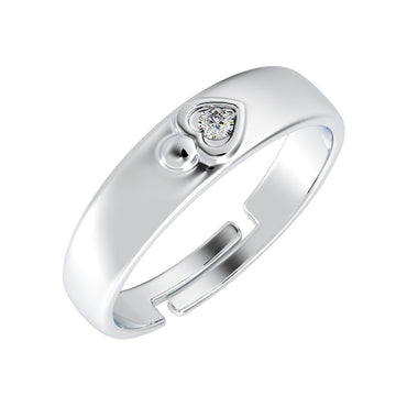 CLARA Pure 925 Sterling Silver Spade Adjustable Ring Gift for Men and Boys