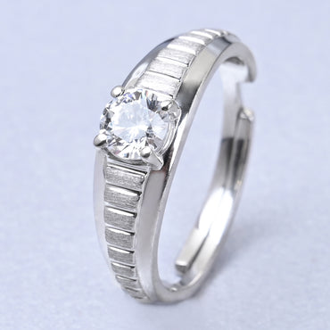 CLARA Real 925 Sterling Silver Step Band Ring 