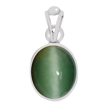 Certified Cat's Eye (Lehsuniya) Silver Pendant 3.9cts or 4.25ratti