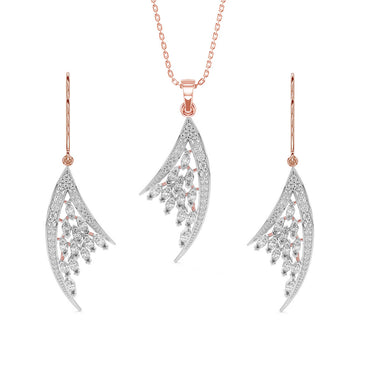 CLARA 925 Sterling Silver Lily Pendant Earring Chain Jewellery Set 