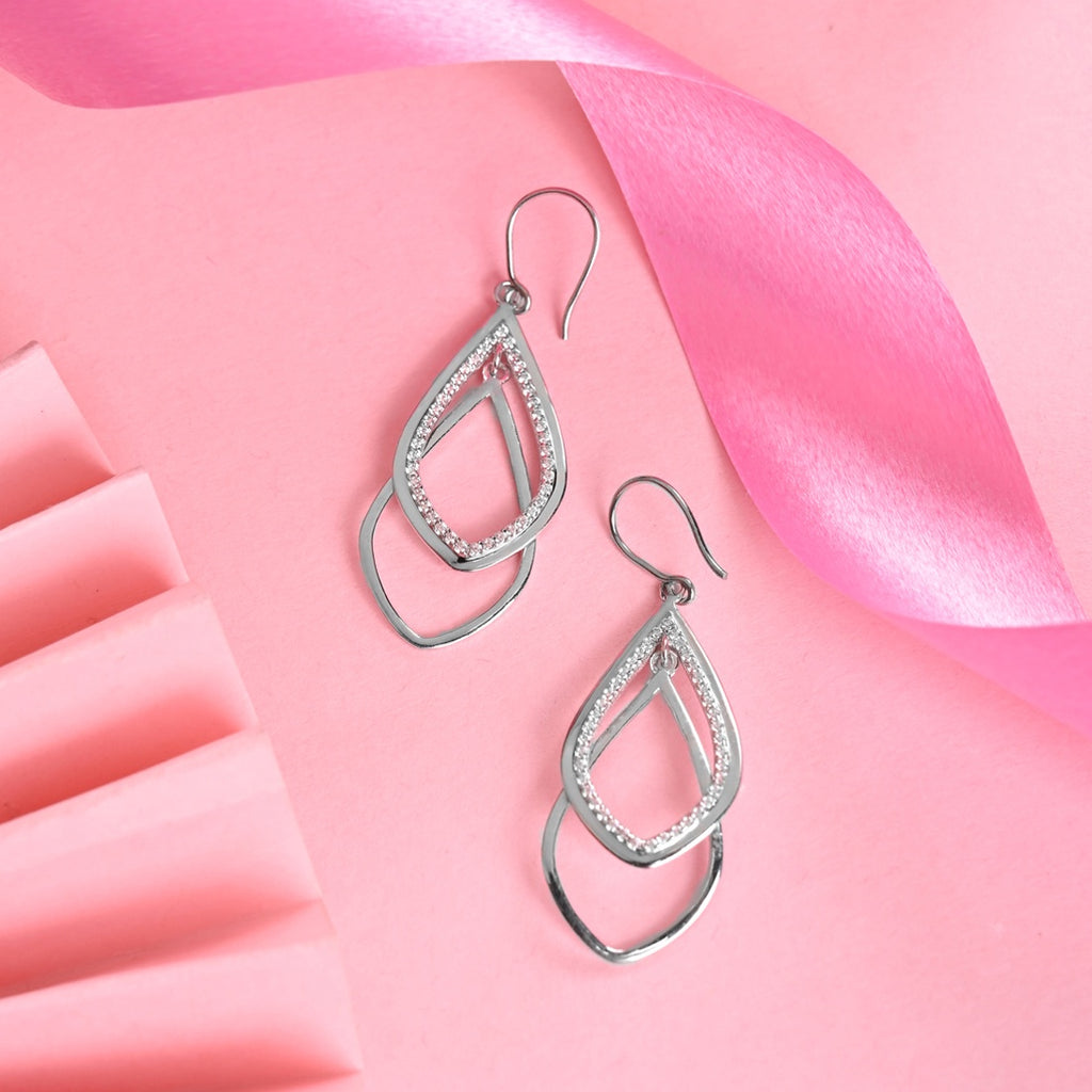 Silver Zita Leafy Dangler Earrings