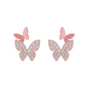 Silver Fairy Butterfly Earrings