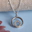 CLARA 925 Sterling Silver Round Pendant Chain Necklace 