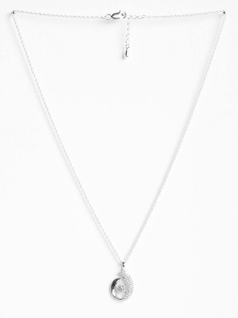 CLARA 925 Sterling Silver Rosa Pendant Chain Necklace 