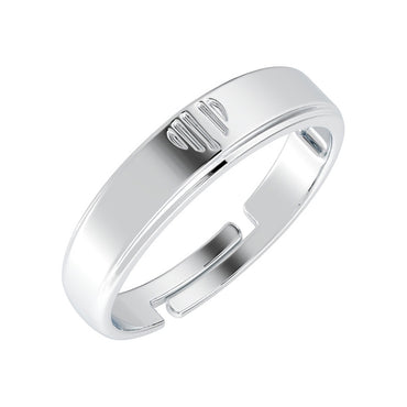 CLARA Pure 925 Sterling Silver Heart Adjustable Ring Gift for Men and Boys