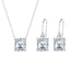 Silver Asscher Solitaire Jewellery Set