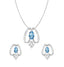 CLARA 925 Sterling Silver Stella Pendant Earring Chain Jewellery Set 