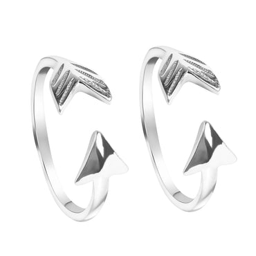 CLARA 925 Sterling Silver Arrow Toe Rings Pair 