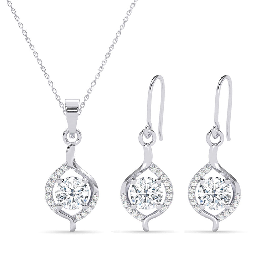 Silver Etta Solitaire Jewellery Set