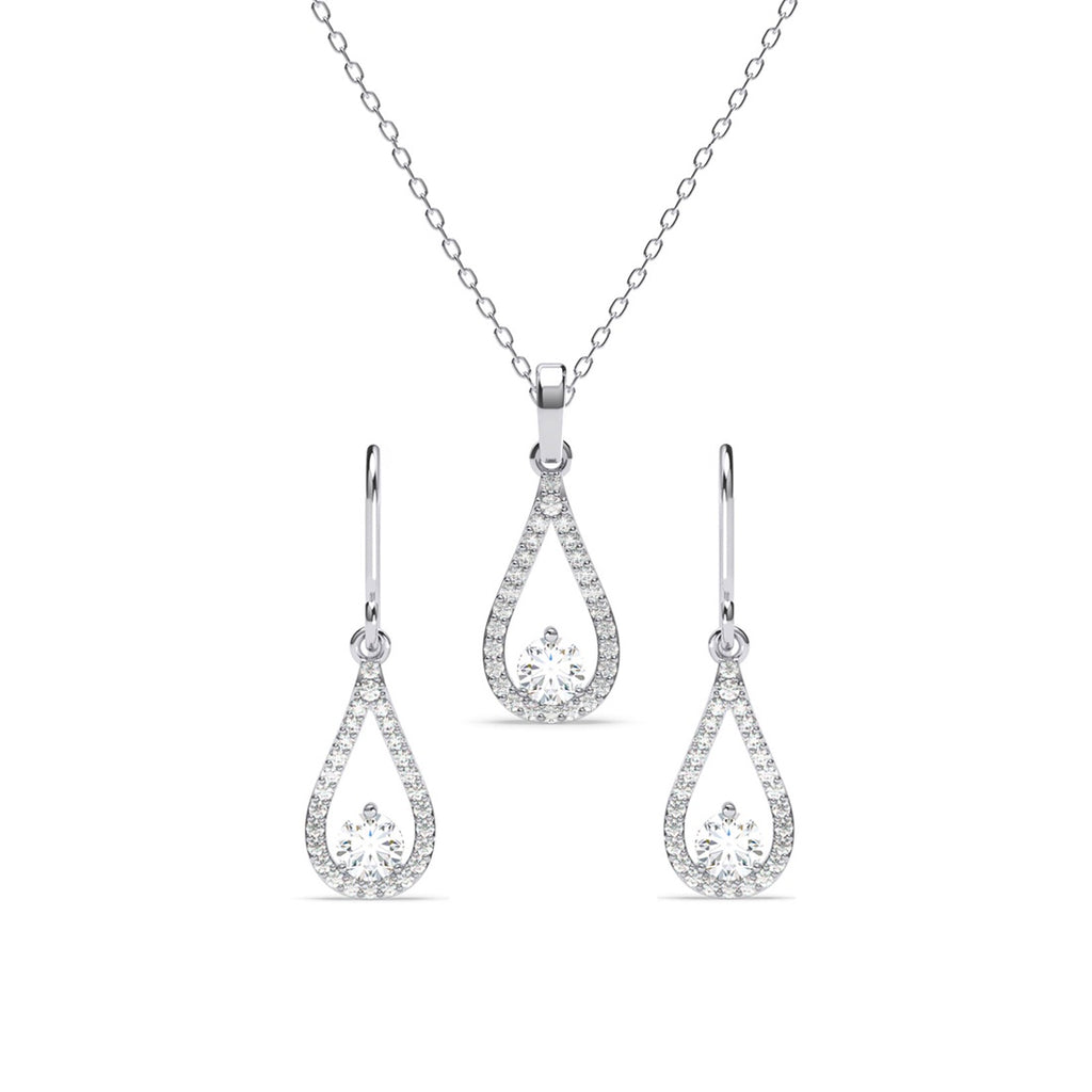 Silver Teardrop Jewellery Set  