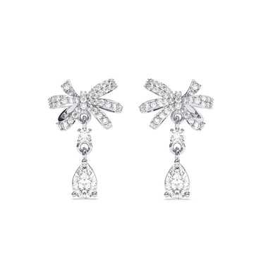Silver Bow Knot Drop Earrings