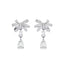 Silver Bow Knot Drop Earrings