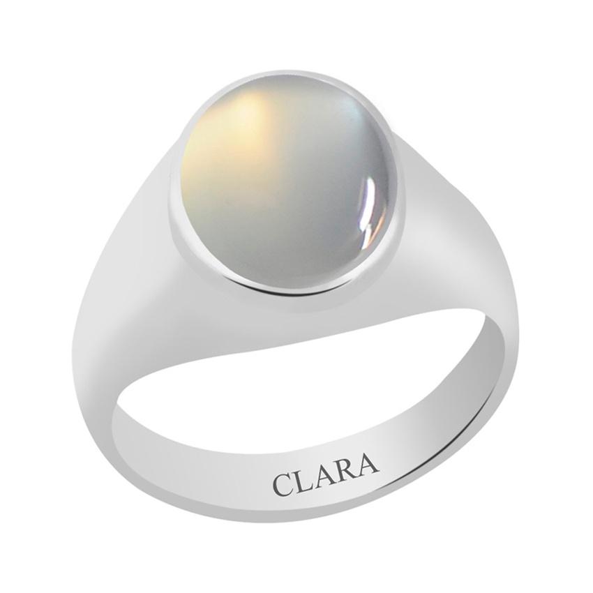 Certified Moonstone Bold Silver Ring 5.5cts or 6.25ratti