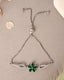 CLARA 925 Pure Silver Green Flower Hand Bracelet Adjustable, Anti Tarnish, Swiss Zirconia Gift for Women and Girls