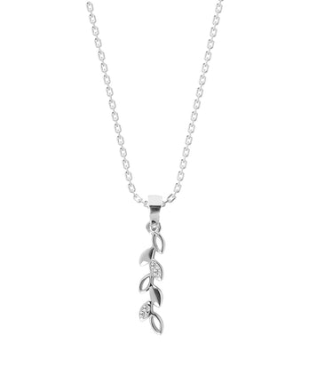 CLARA 925 Sterling Silver Leaf Pendant Chain Necklace 