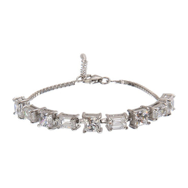 CLARA Made with Swiss Zirconia 925 Sterling Silver Capri Solitaire Bracelet Gift for Women and Girls