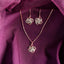 CLARA 925 Sterling Silver Hermosa Pendant Earring Chain Jewellery Set 
