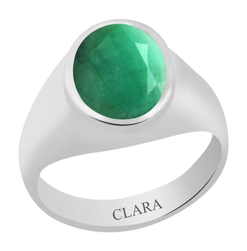 Certified Emerald Panna Bold Silver Ring 9.3cts or 10.25ratti