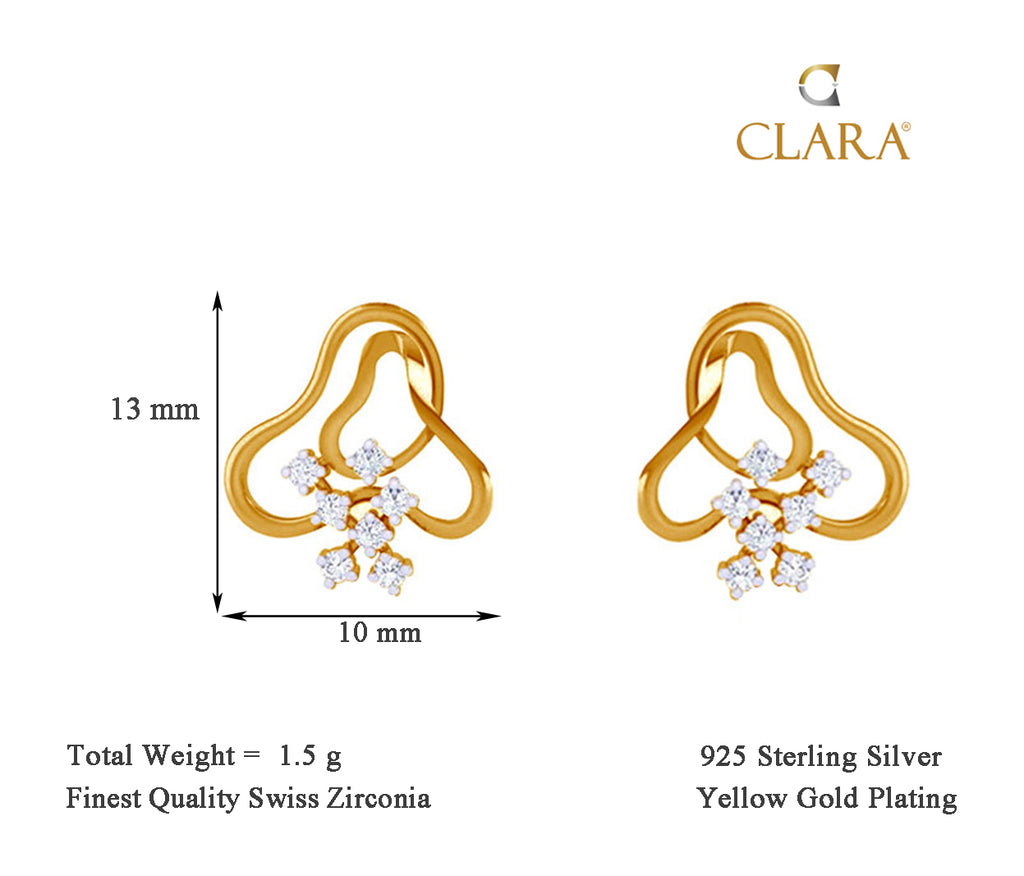 CLARA 925 Sterling Silver Eden Earrings with Screw Back 