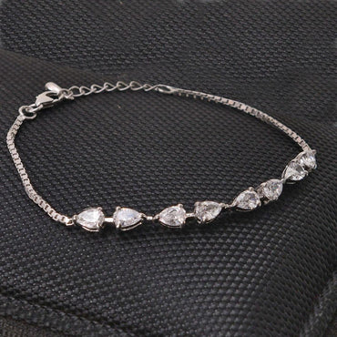CLARA Made with Swiss Zirconia 925 Sterling Silver Giana Solitaire Bracelet Gift for Women and Girls