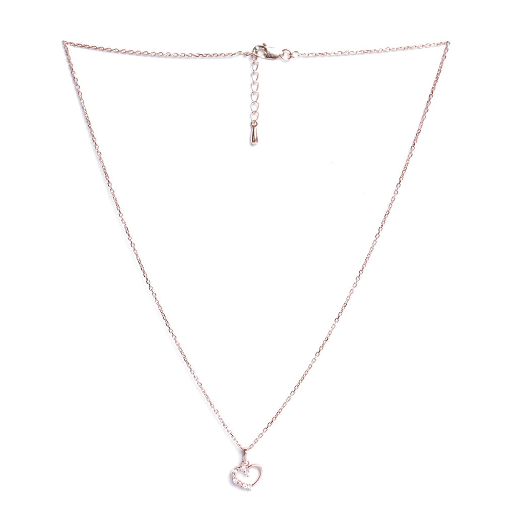 Silver Valentine Heart Pendant Chain