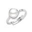 Silver Sicily Real Pearl Size Adjustable Ring