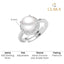 Silver Izetta Real Pearl Size Adjustable Ring