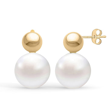 CLARA 925 Sterling Silver Pearl Ball Studs Earrings  