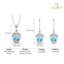 Silver Acorn Blue Solitaire Jewellery Set