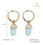 CLARA 925 Sterling Silver Aqua Hoop Drop Earring Gold Plated Gift for Women & Girls
