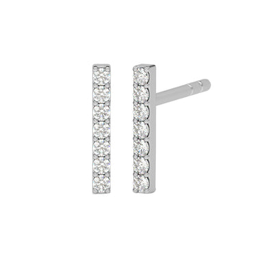 CLARA 925 Sterling Silver Bar Studs Earrings Gift for Kids Girls