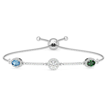 CLARA 925 Pure Silver solitaire Hand Bracelet